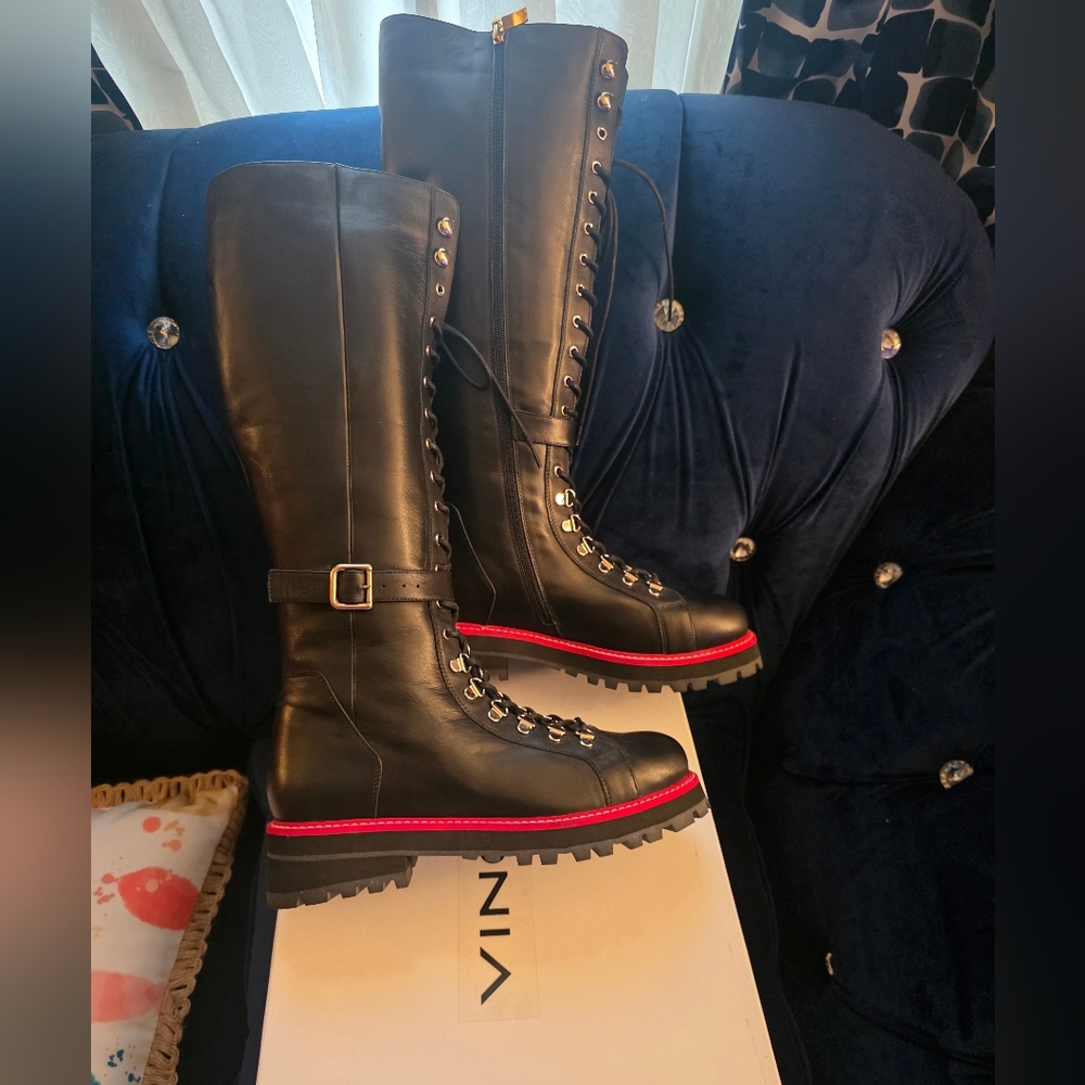 VINCI Istinye Leather Knee High Lace-Up Boots Limited Edition Size EU40/US9.5 - Picture 4 of 16